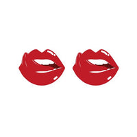 Red lips on a white background