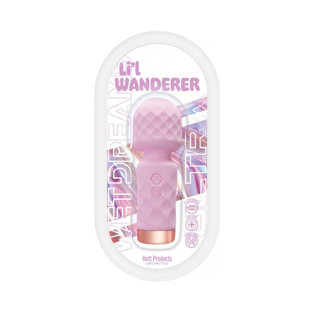 Pink lil wanderer vibrating wand in packaging