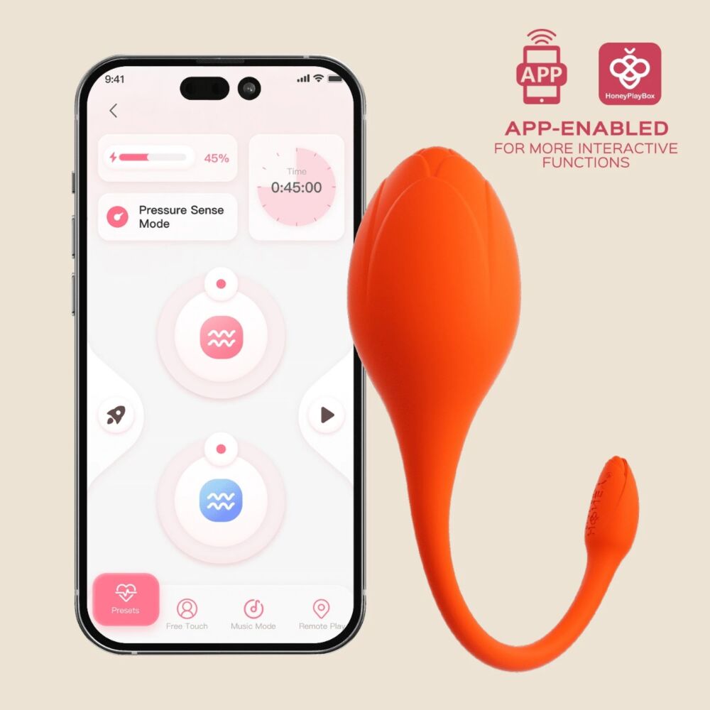 orange vibrating egg beside smartphone
