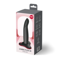 Box packaging of a black and red 'LIMBA FLEX M' product on a white background