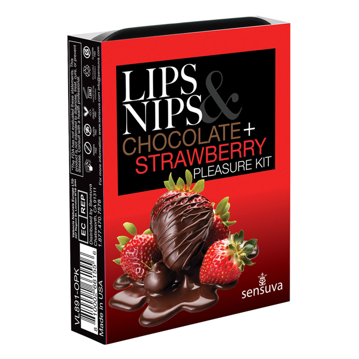 chocolate covered strawberries on product packaging