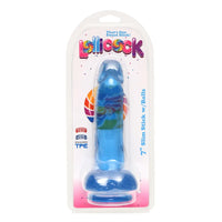 Blue toy with packaging labeled 'Lollicock' on a white background