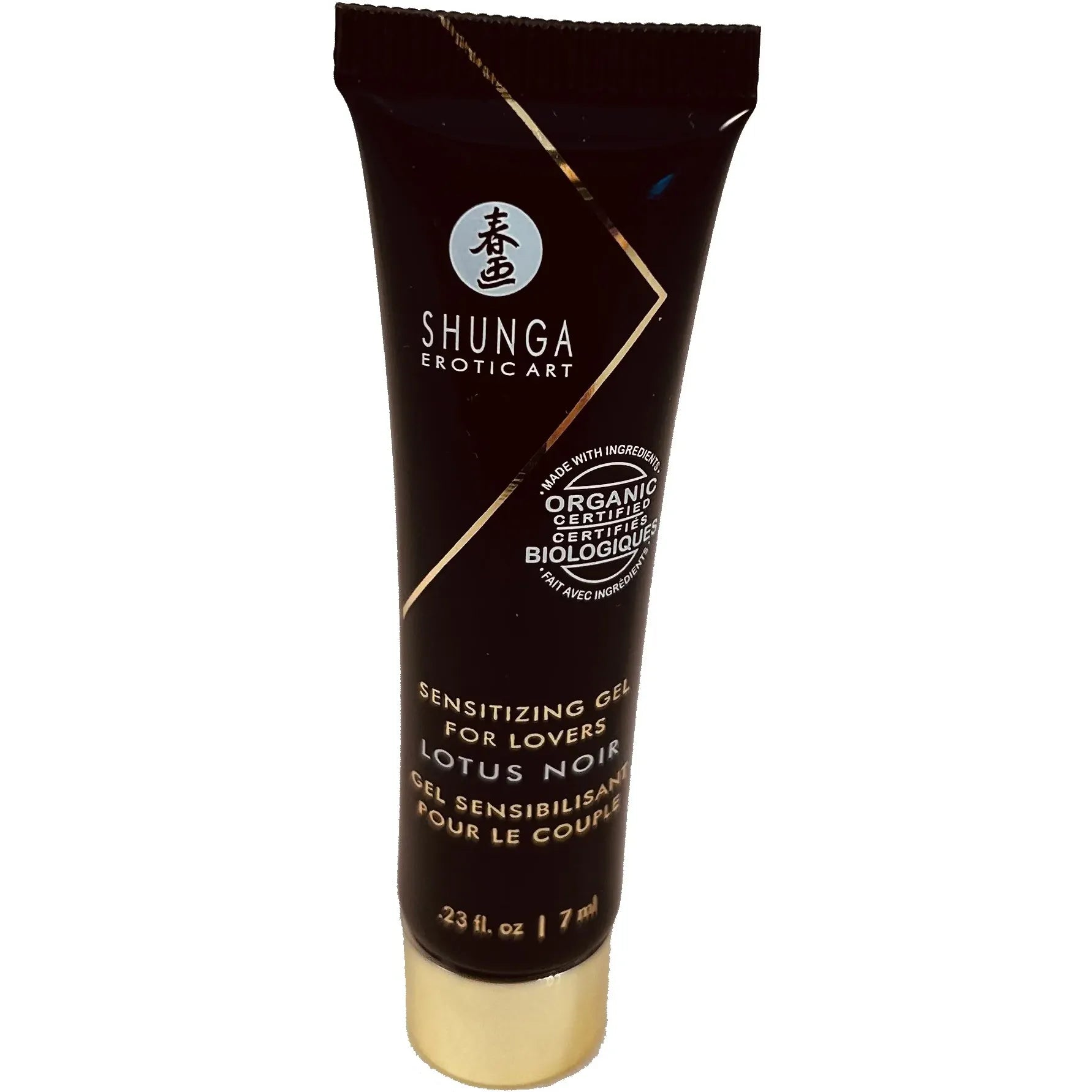 Shunga sensitizing gel tube for lovers with black and gold design