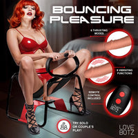 Advertisement for a bangin bench' by Love Botz featuring a woman using the device.