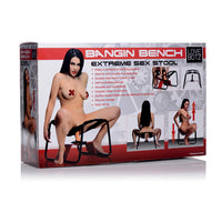 Box for 'Bangin Bench' Extreme Sex Stool with images of a woman using the product.