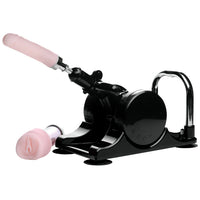 love botz robo fuk deluxe sex machine with attachments on a white background