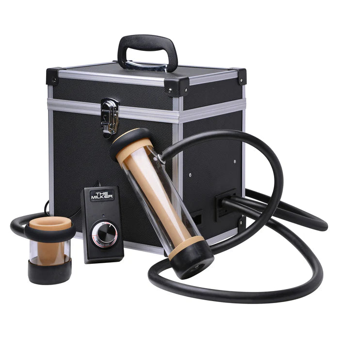 the milker automatic masturbator set on white background