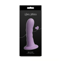 purple ribbed dildo on box packaging