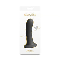 black ribbed dildo on box packaging