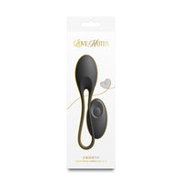 black vibrating egg with remote on box packaging