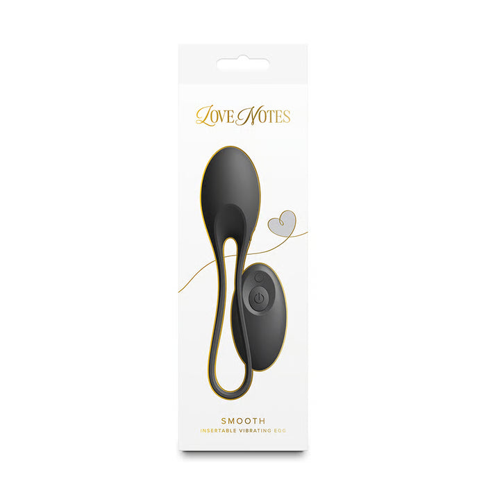black vibrating egg with remote on box packaging