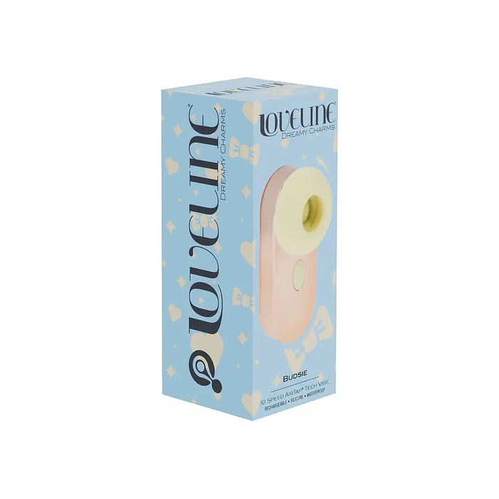budsie clitoral vibrator on box packaging in yellow 