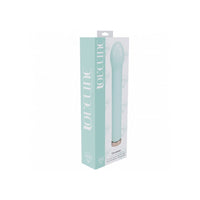 Mint green bulb vibrator in a branded box on a white background