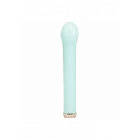 A mint green personal massager with a glossy finish and a small rose gold accent at the base, shown against a plain white background.
