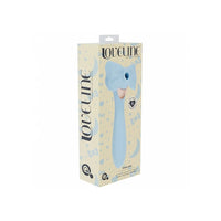 blue vibrator with bow on box packaging