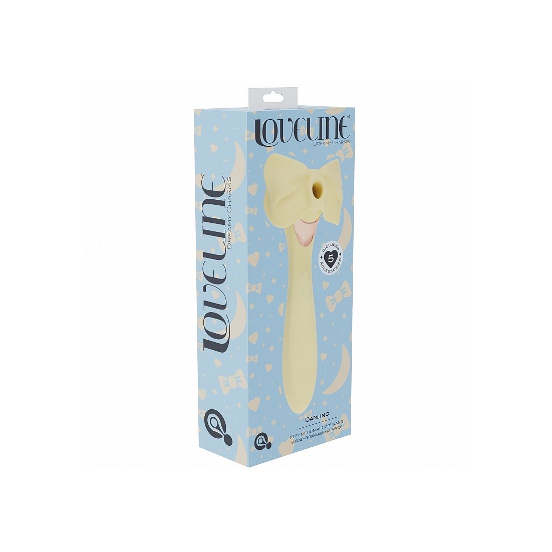 yellow vibrator with bow on box packaging