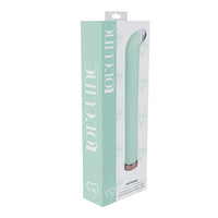 Mint green g spot vibrator in packaging with 'loveline' branding on a white background