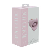 Product packaging for kiss vibrating mouth with 'loveline' branding on a white background