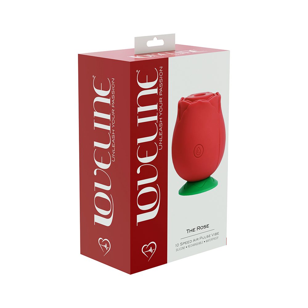 the rose vibrating clitoral stimulator with green base with box packaging