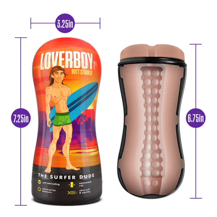 masturbator case with a surfer on it with measurements