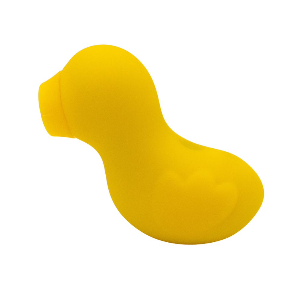 Yellow rubber duck vibe on a white background
