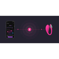 pink g spot remote app control vibrating egg, showing cell phone app  