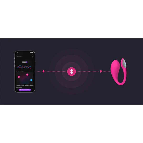 pink g spot remote app control vibrating egg, showing cell phone app  
