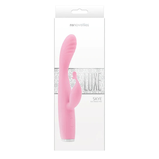pink vibrator with ribbed tip and clit tickler