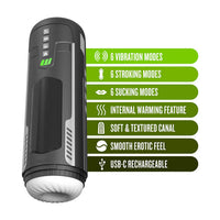 Master Blaster masturbator with green feature list on a white background