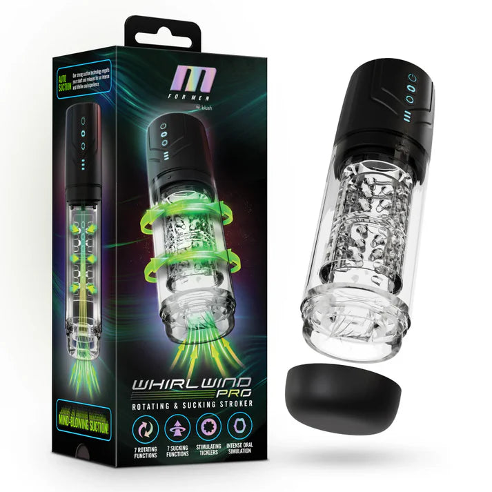 whirlwind pro masturbator beside box packaging