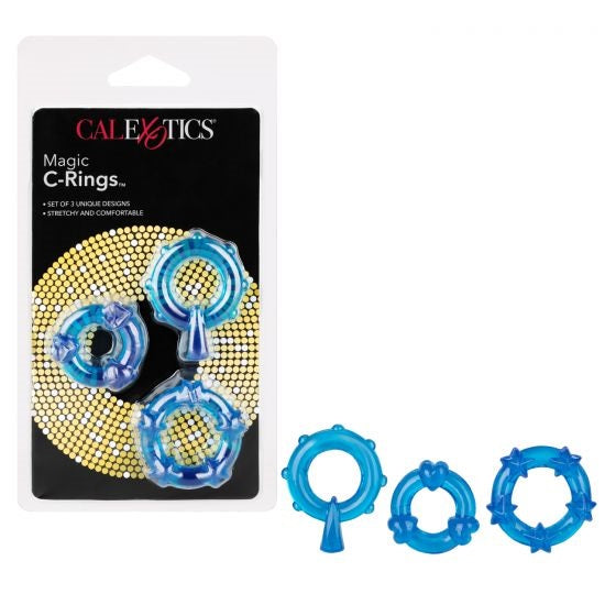 cal exotics package with 3 pack blue jelly cock rings