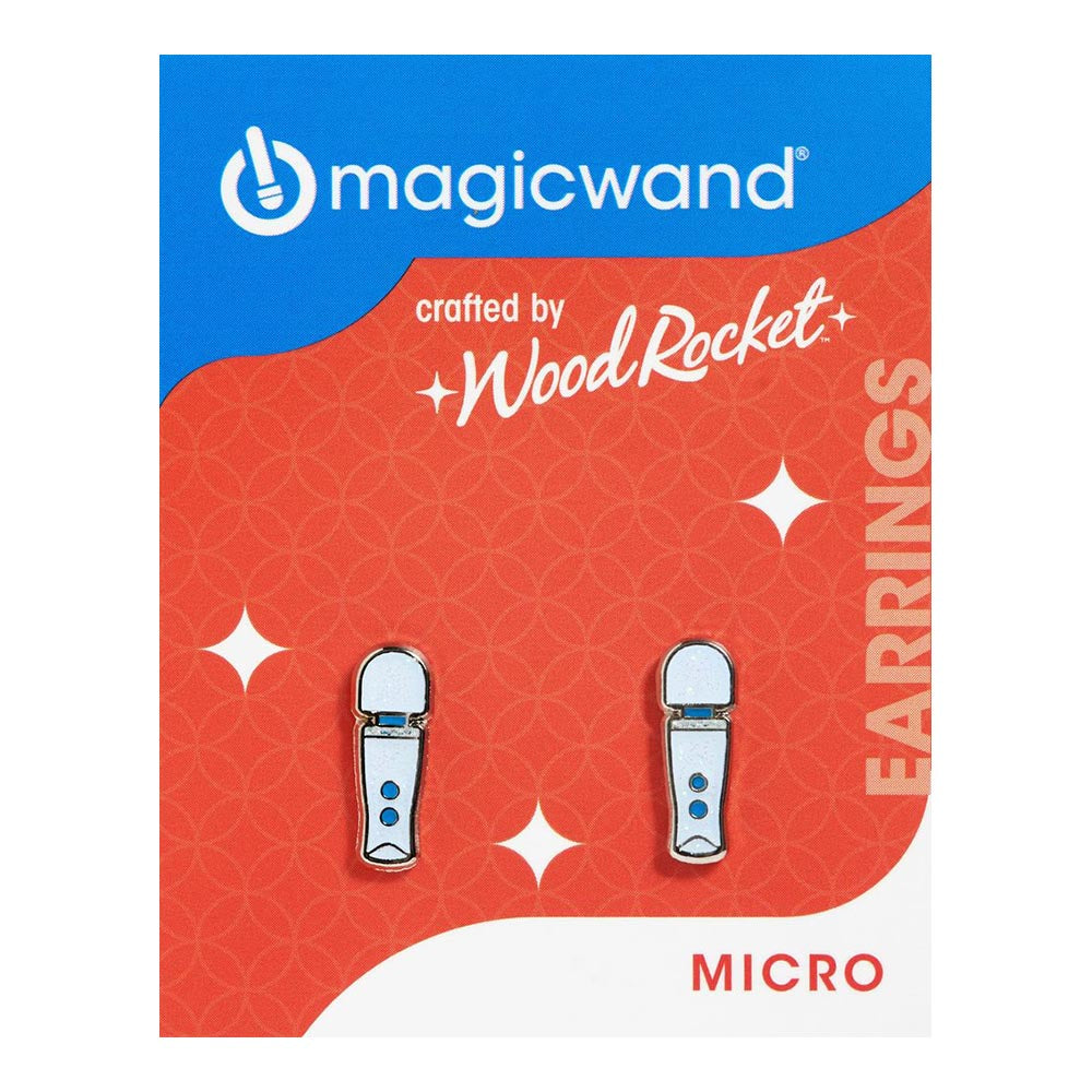 Magic wand earrings in packaging.