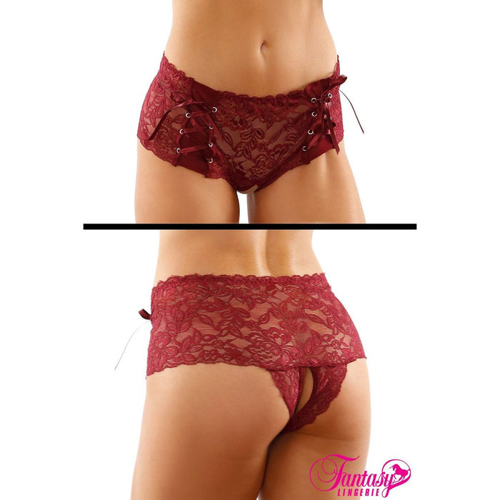 front & back view open crotch high waist panties