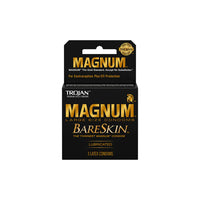 Trojan Magnum Bareskin condom packaging on a white background