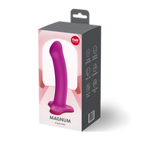 Purple G-Spot dildo in packaging with 'FUN FACTORY' branding on a white background