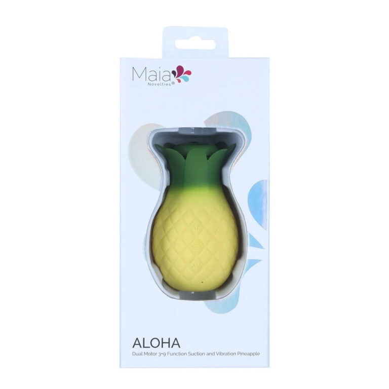 yellow pineapple clitoral sucker in box packaging