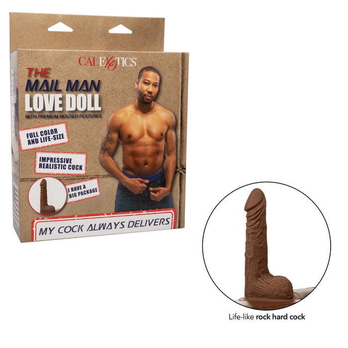 black male with no shirt and jean on box with dildo