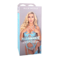 adult star allie nicole wearing blue teddy on box packaging