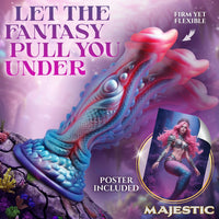 Fantasy-themed product with mermaid design and promotional text on a purple background