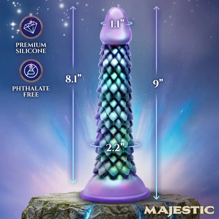 Silicone product with measurements and branding on a mystical background