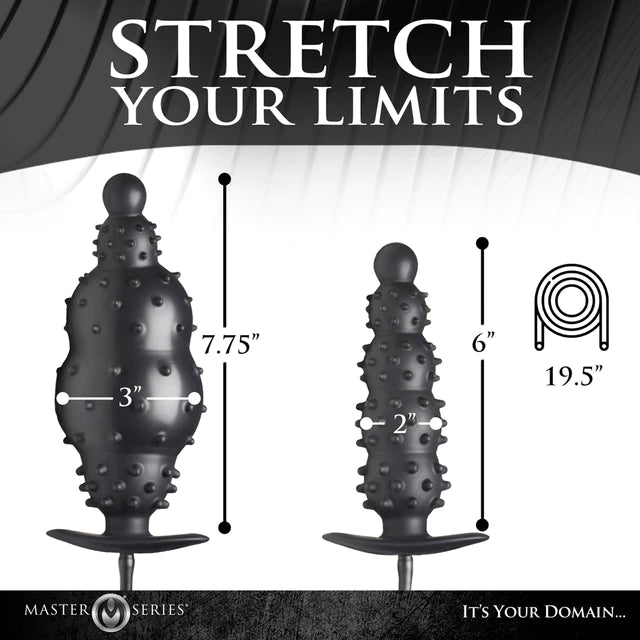 puffer inflatable anal plug size diagram inflated and de flatted