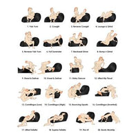 Illustrations of various sex poses on a white background