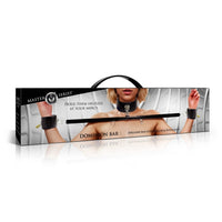 Product packaging for a 'Dominion Bar' with a model on a white background