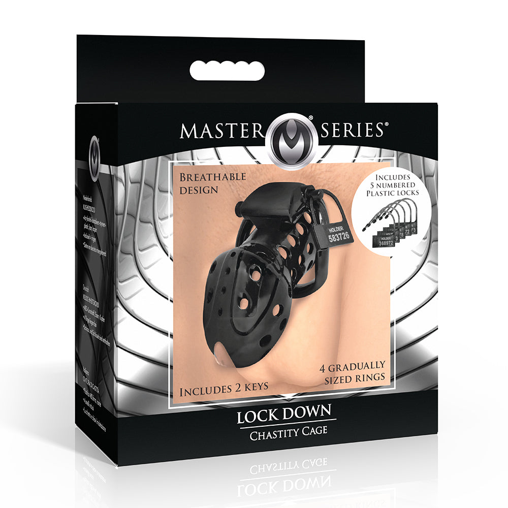 black male chastity cage on box