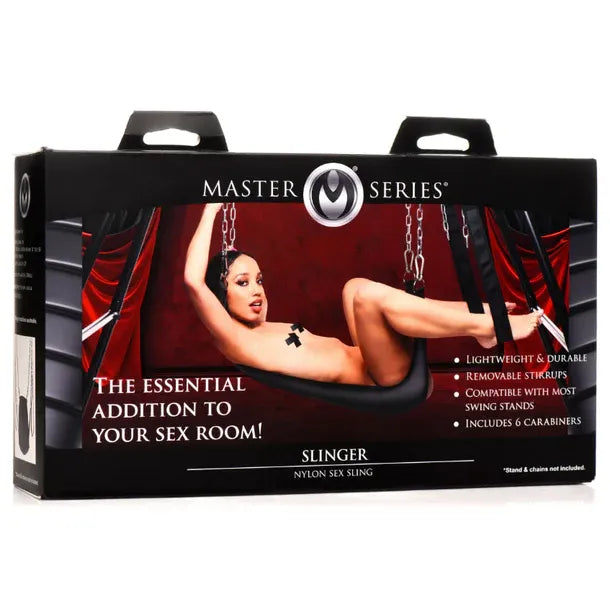 Master Series Slinger packaging with a woman in a sling on a white background