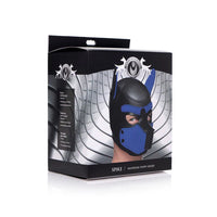 black & blue puppy dog hood on box cover