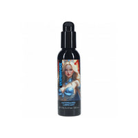 black pump bottle of masturs eloa winged goddess lube on a white background