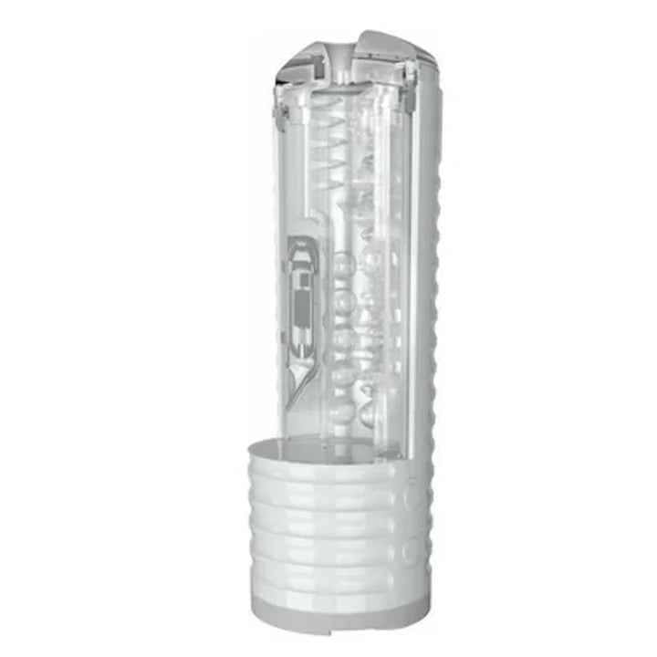 White cylindrical male masturbator on a white background