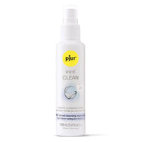 Bottle of pjur med Clean on a white background