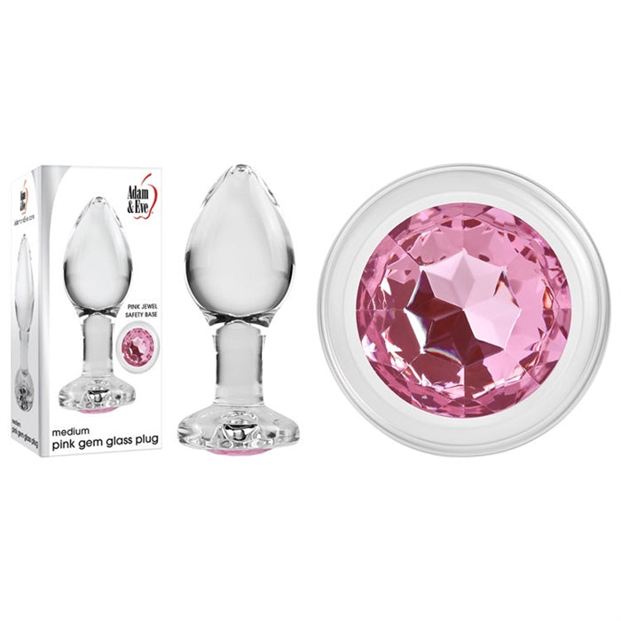 medium pink gem glass anal plug by adam & eve source adult toys